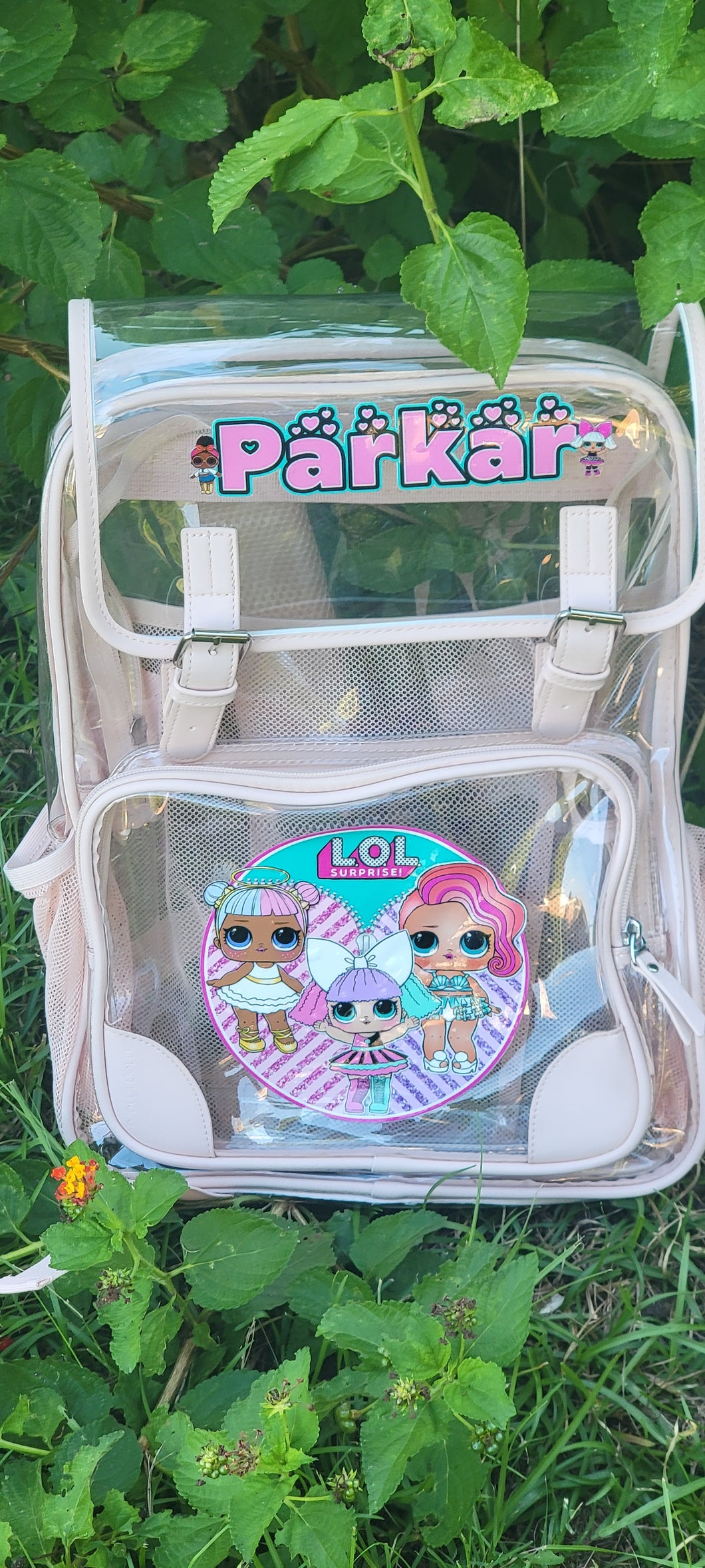 Clear Bookbag Decor