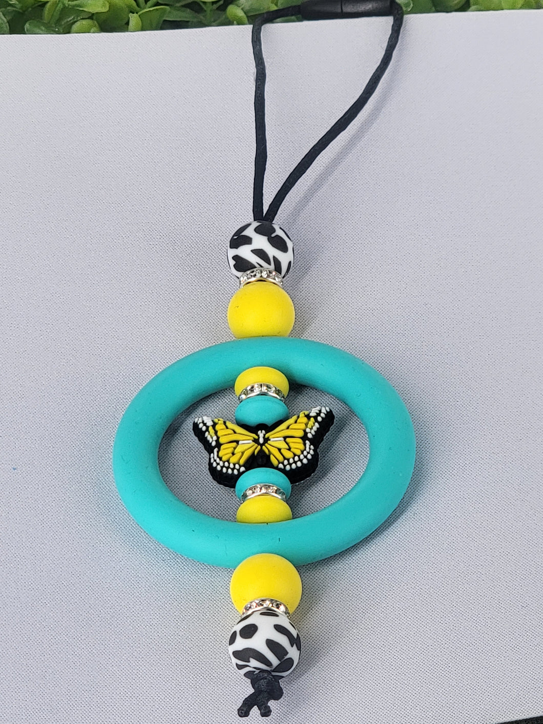 Yellow Butterfly Car Charm