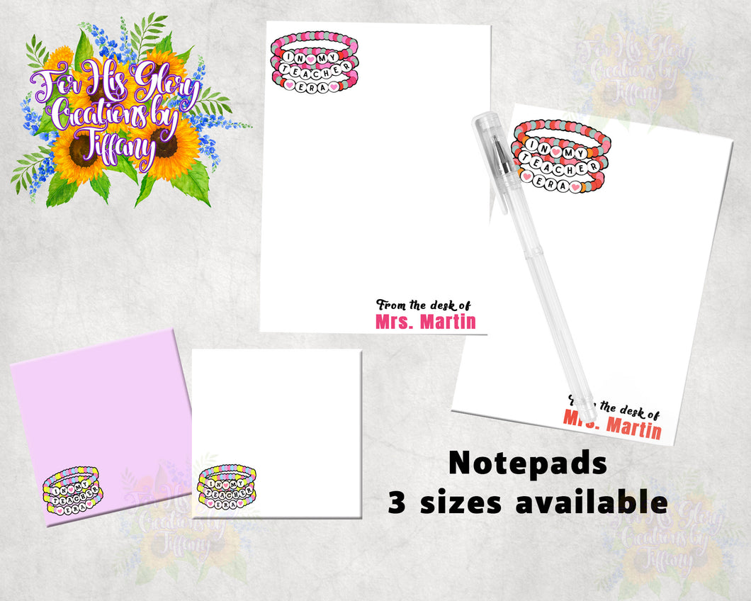 Personalized Teacher Notepad