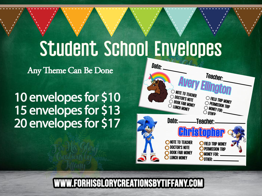 Back to School Envelopes