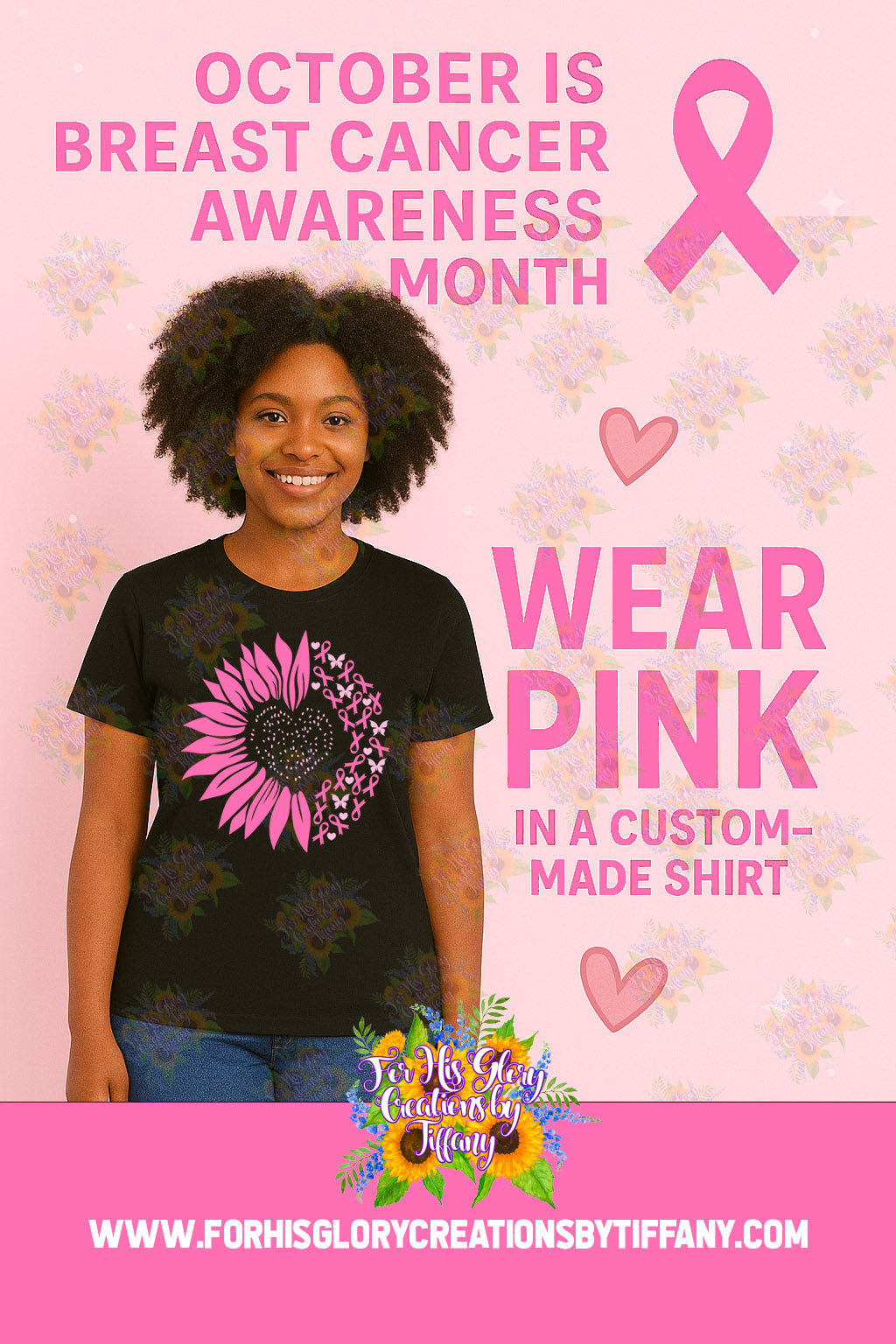 Pink Ribbon Sunflower Shirt
