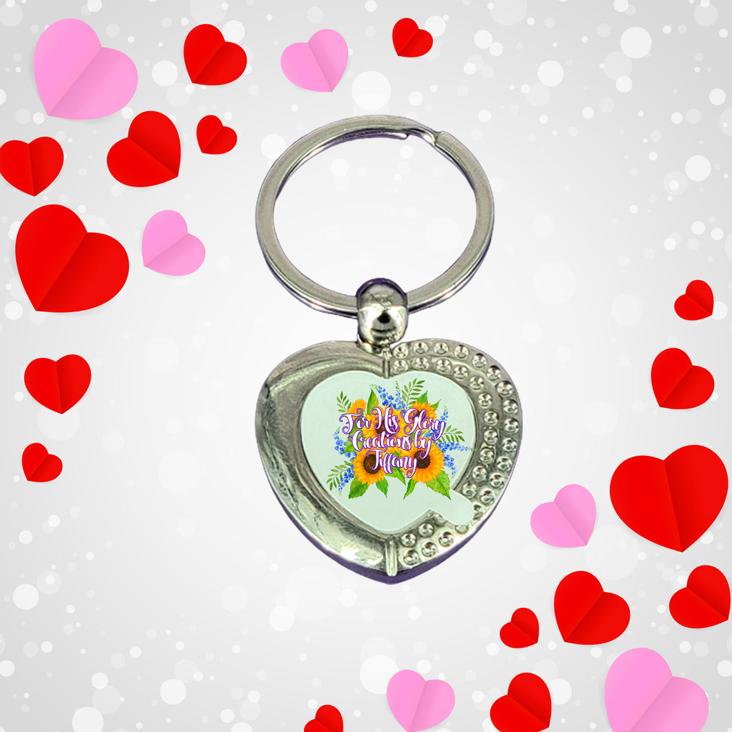 Silver Heart Rhinestone